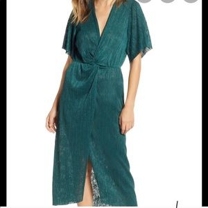 All in favor green midi dress